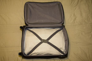 Neatly packed suitcase