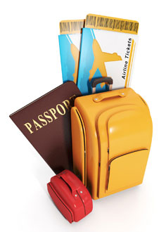 Luggage and essential travel documents