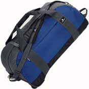 Blue travel duffel bag