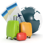 Luggage and airline tickets